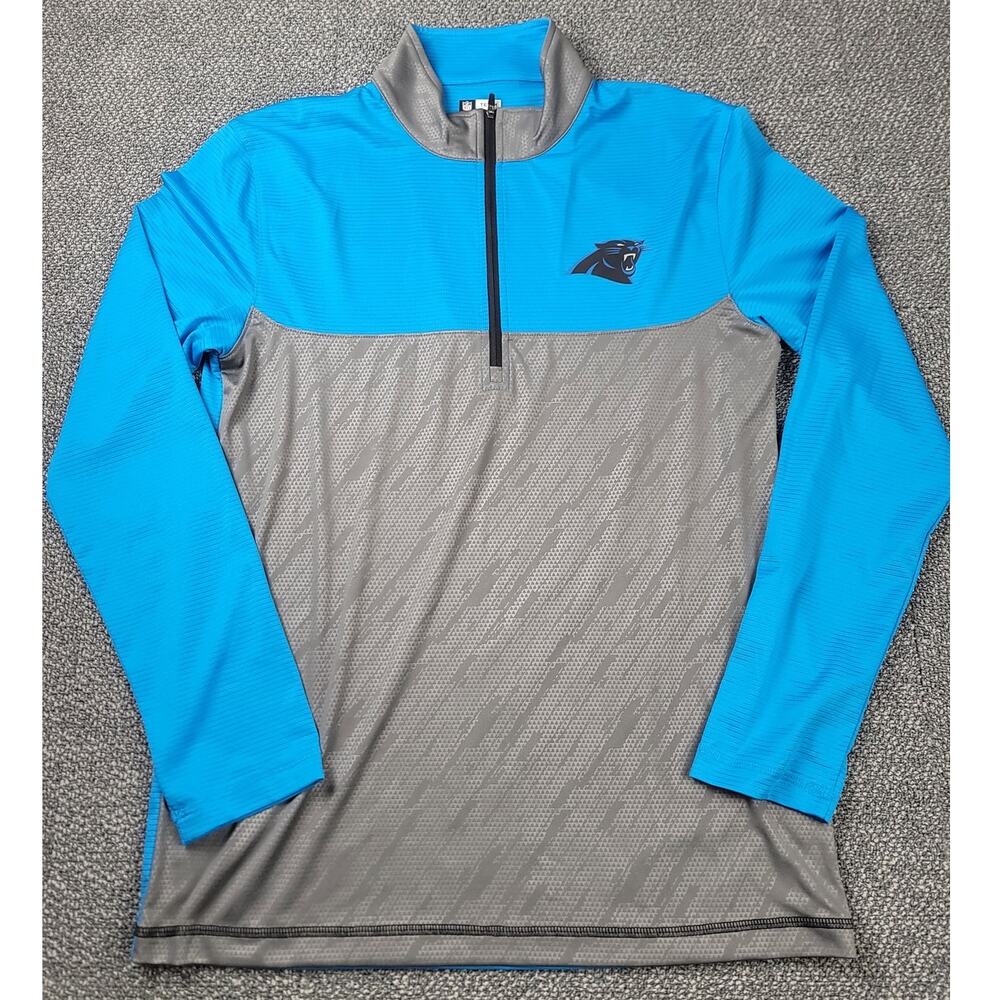 Carolina Panthers Shirt Men's Med NFL Team Apparel TX3 Cool 1/4 Zip Pullover